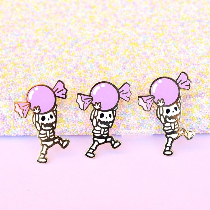 Skeleton Candy Pin