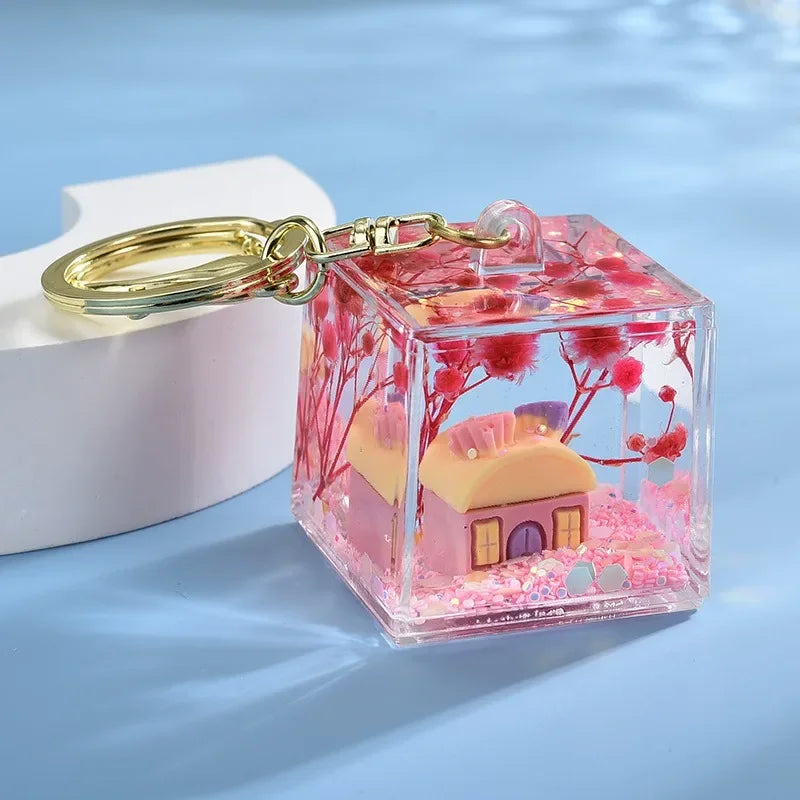 Liquid Home Sweet Home Keychain