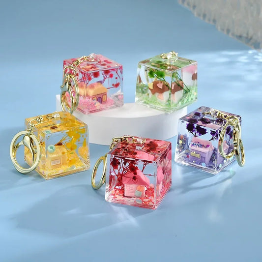 Liquid Home Sweet Home Keychain