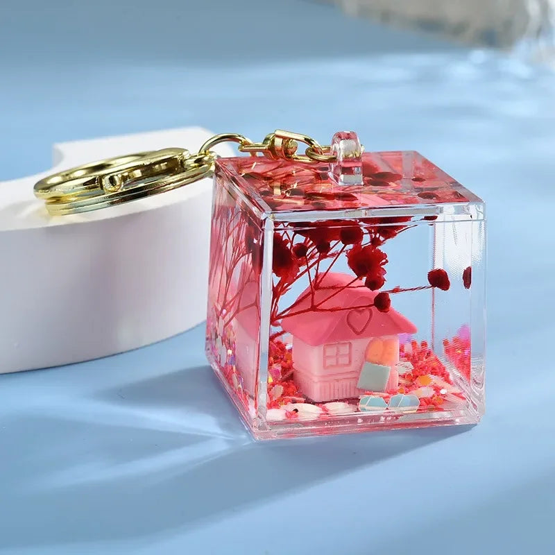 Liquid Home Sweet Home Keychain