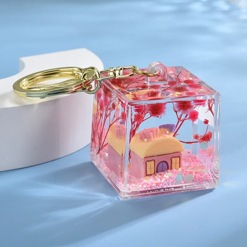 Liquid Home Sweet Home Keychain