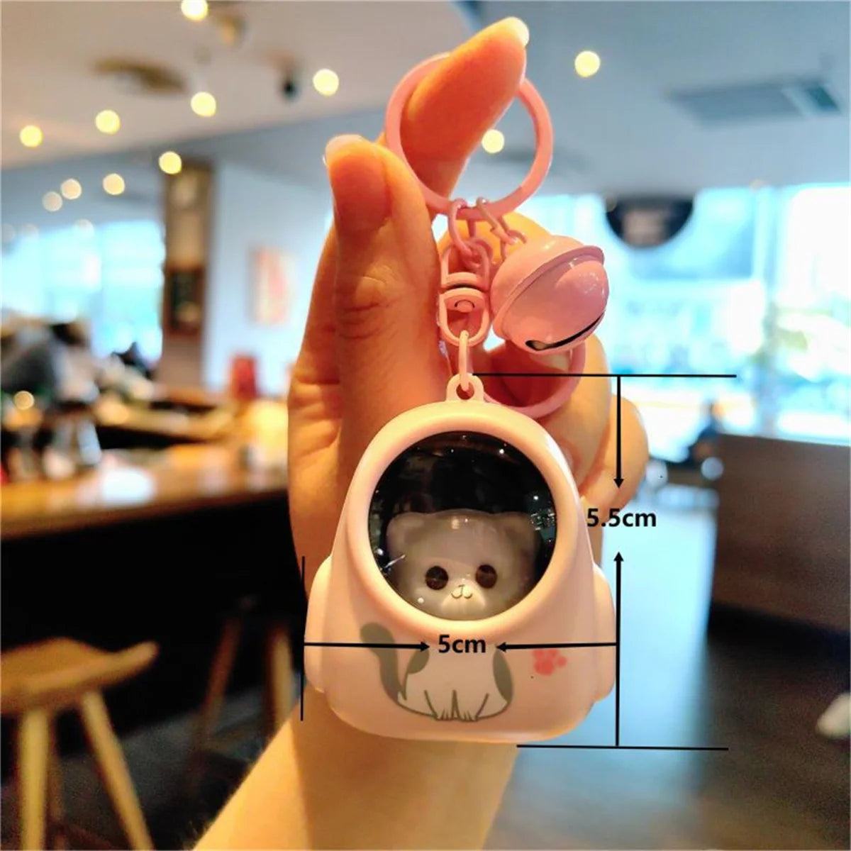 Light Up Astro Kitten Keychain
