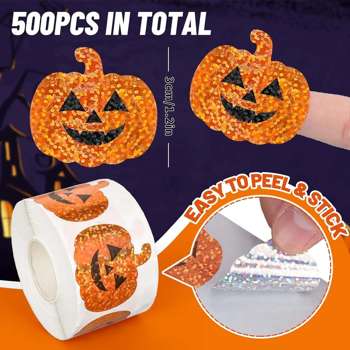 Holographic Pumpkin Sticker
