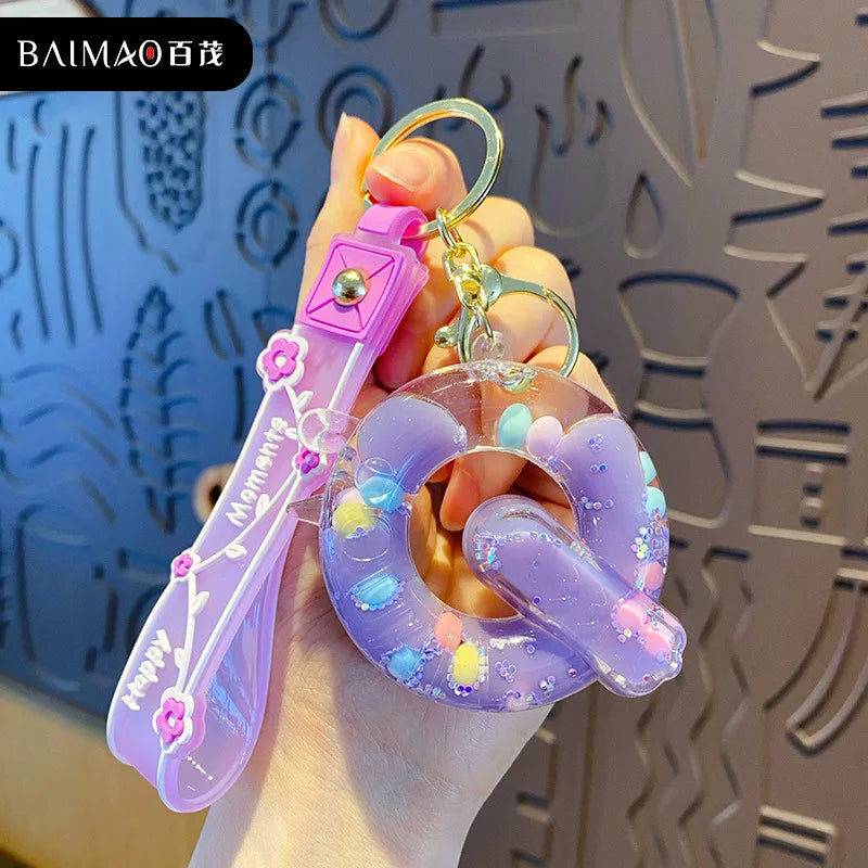 Alphabet Liquid Keychain