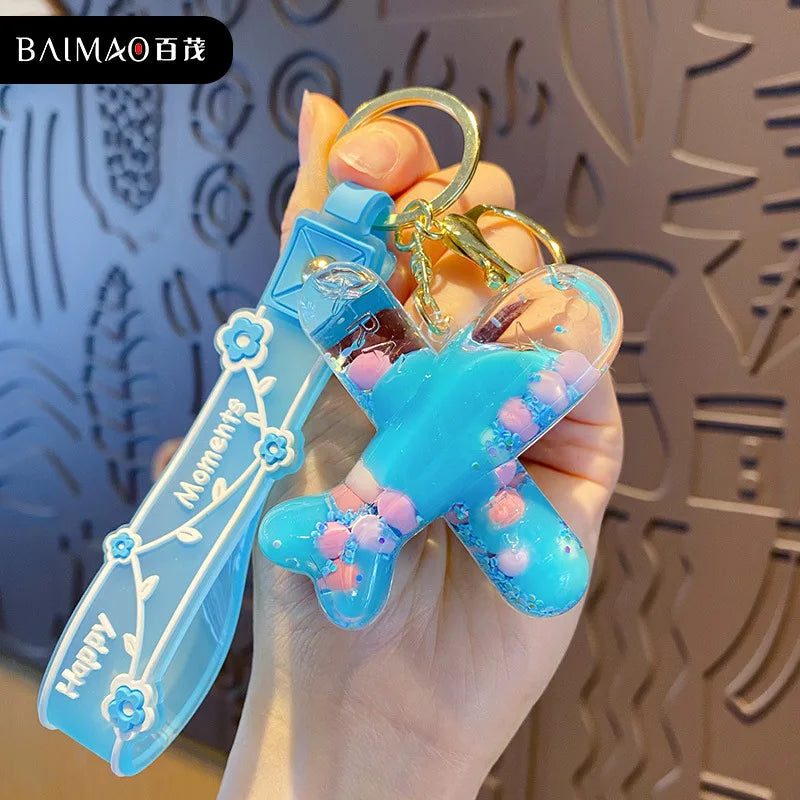 Alphabet Liquid Keychain