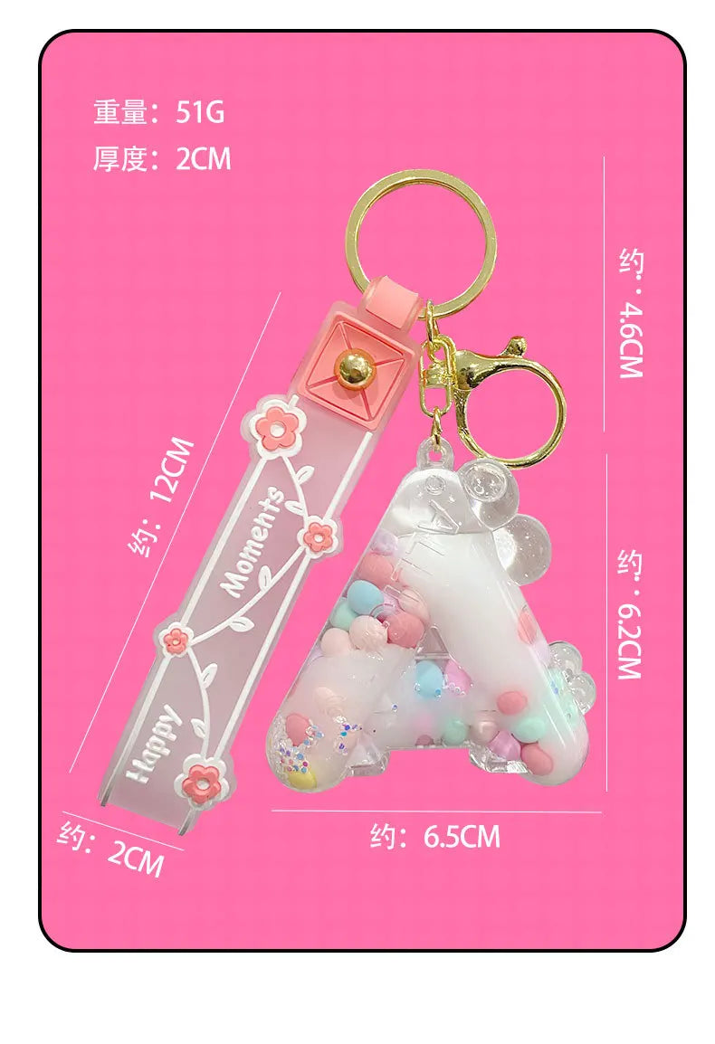 Alphabet Liquid Keychain