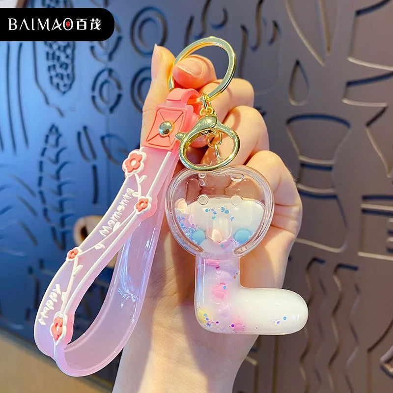 Alphabet Liquid Keychain