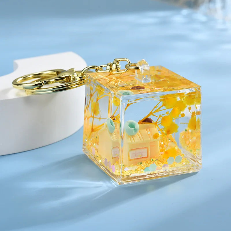 Liquid Home Sweet Home Keychain