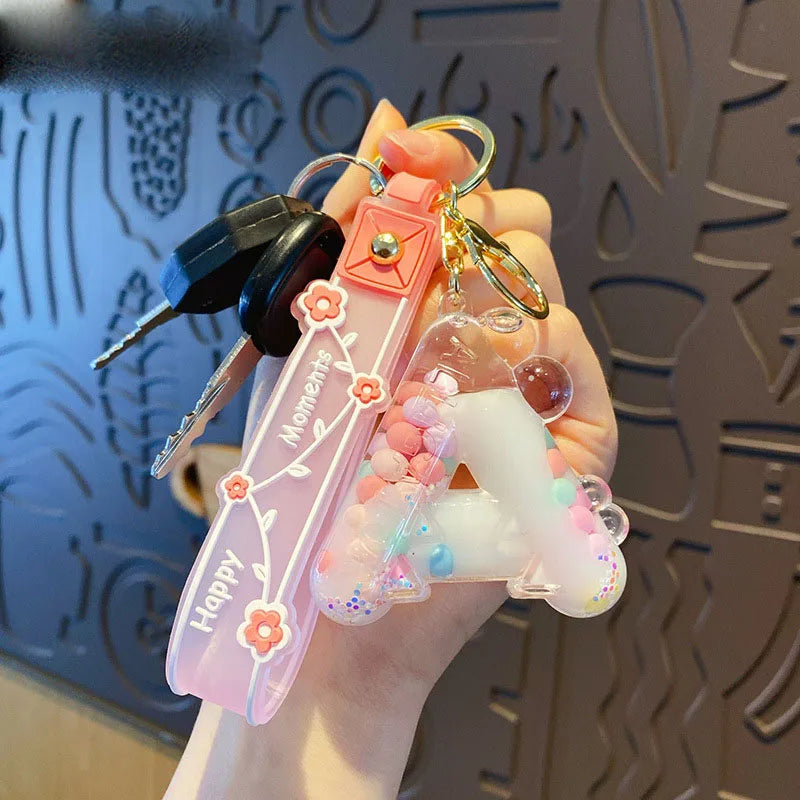 Alphabet Liquid Keychain