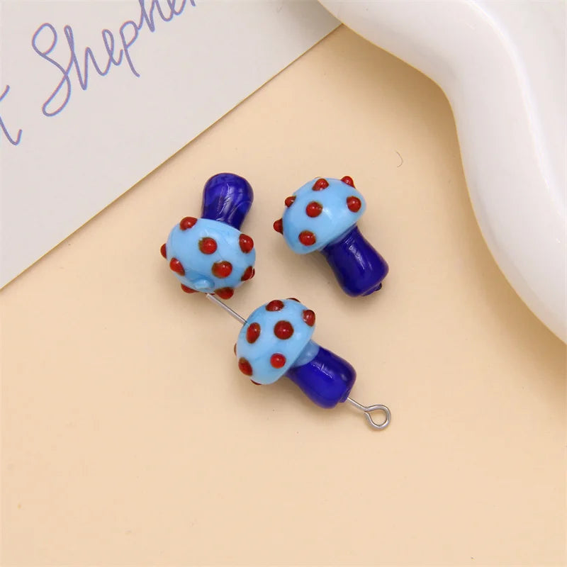 Mini Glass Mushroom Beads