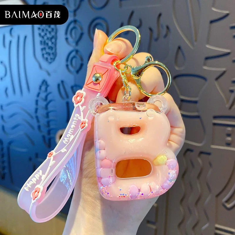 Alphabet Liquid Keychain