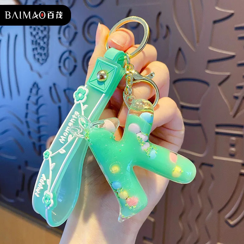 Alphabet Liquid Keychain