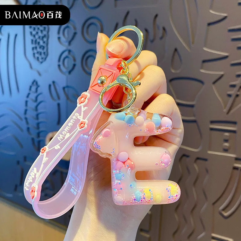 Alphabet Liquid Keychain