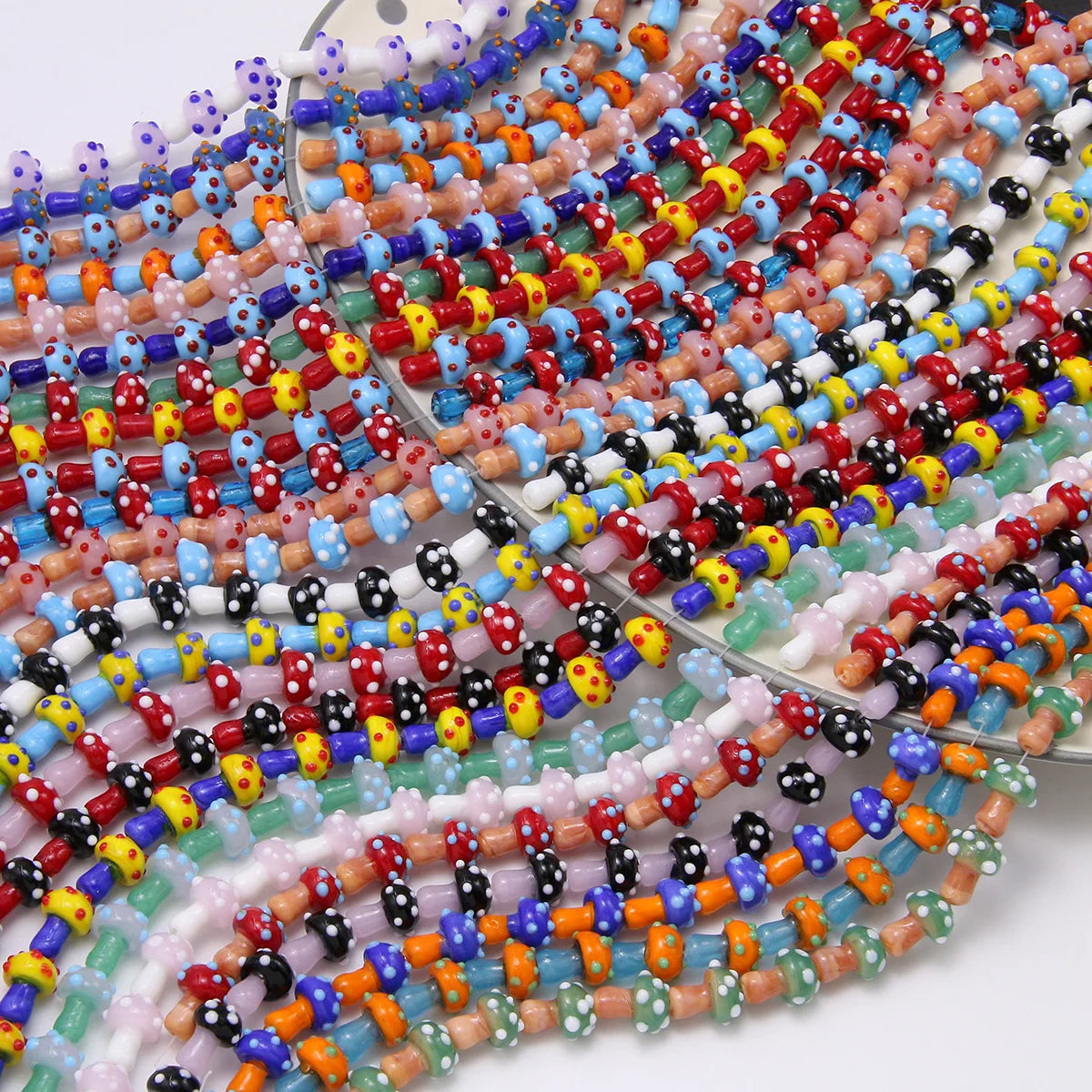 Mini Glass Mushroom Beads