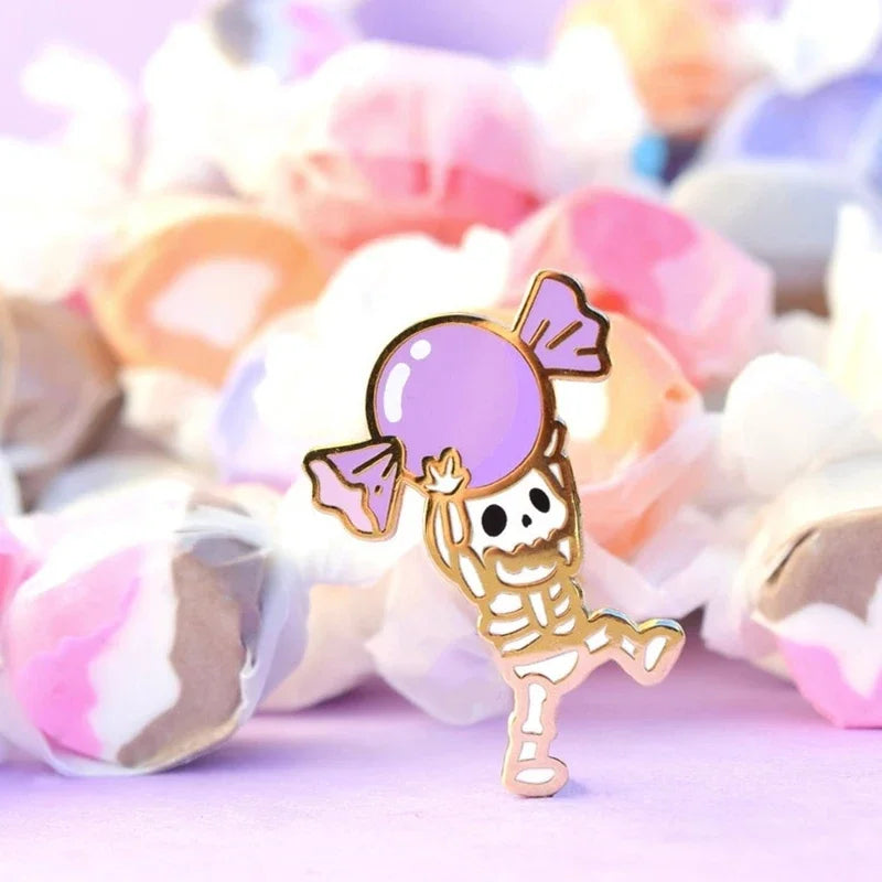 Skeleton Candy Pin